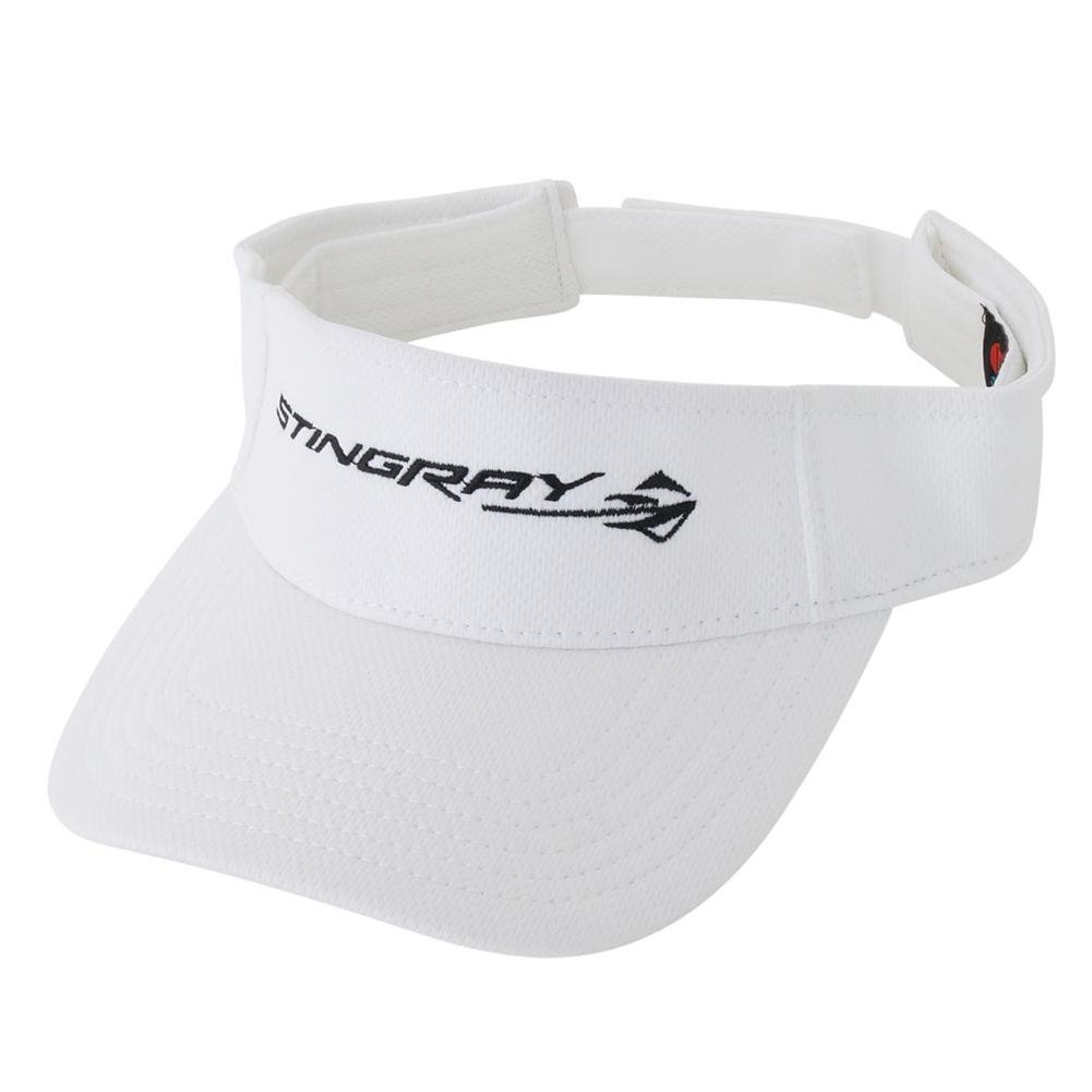 C7 Corvette Stingray - Polyester Visor Embroidered : White