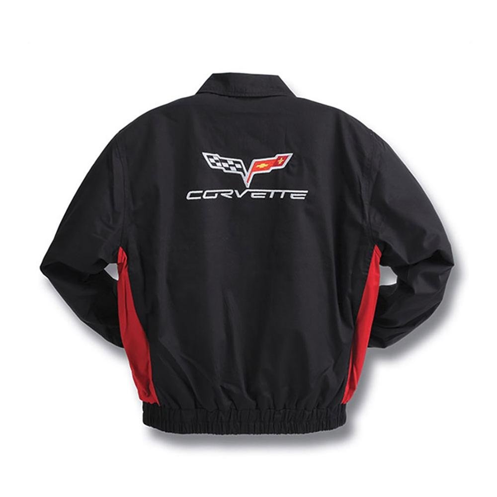 Corvette Jacket - Black and Red Twill Embroidered : C6 2005-2013