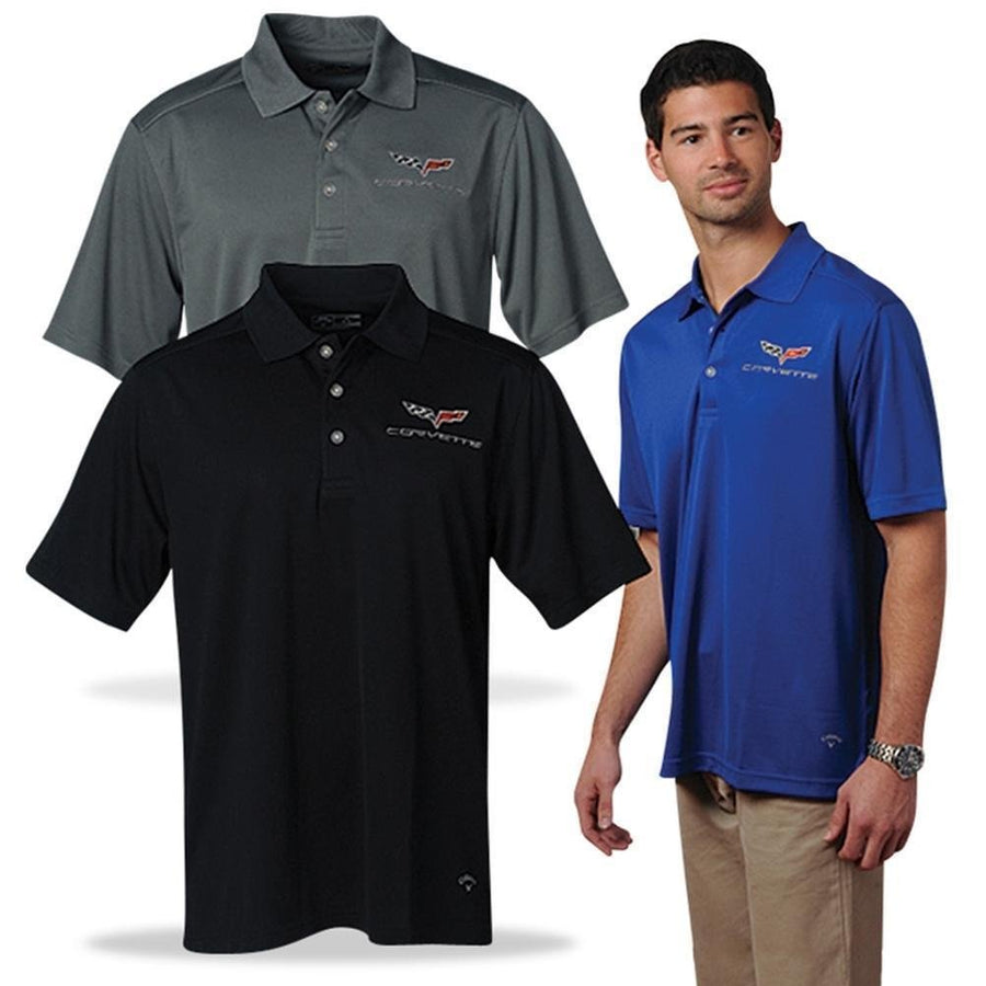 Corvette Polo - C6 Callaway Dry Core - Color: Black, Blue or Smoke