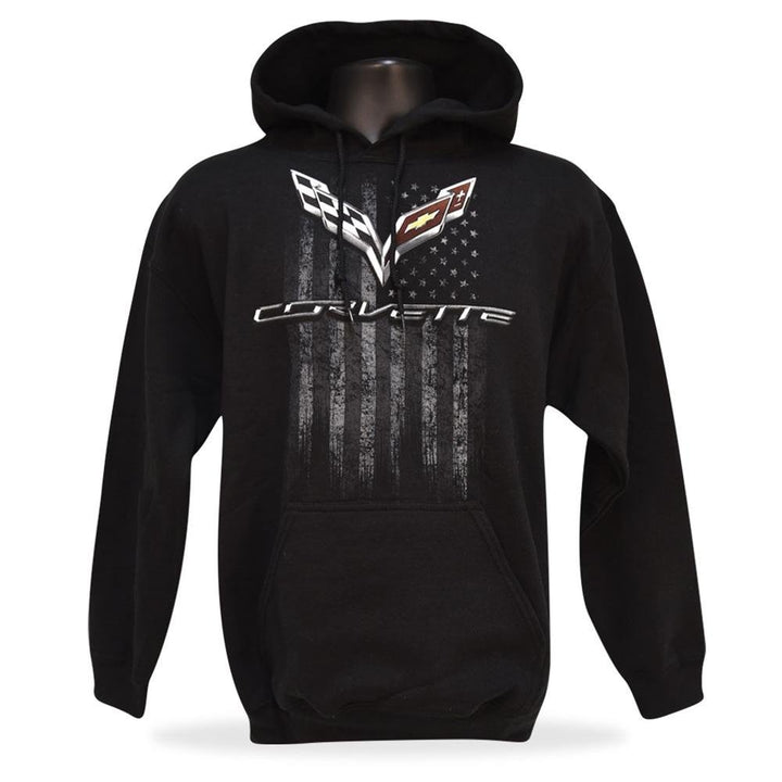 C7 Corvette American Legacy Hooded Sweatshirt : Black