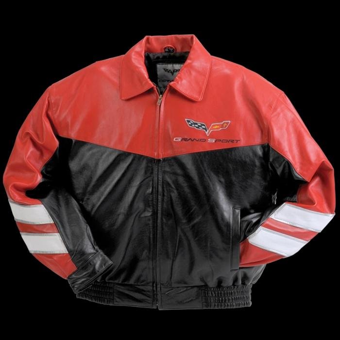 Corvette Grand Sport Leather Jacket Two Tone - Red/Black : 2010-2013