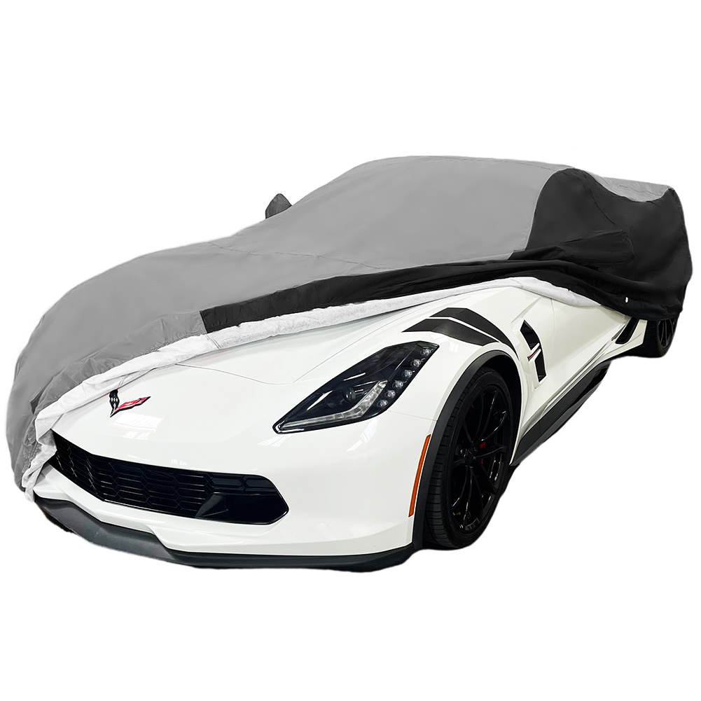 C7 Corvette Stingray Ultraguard Plus Car Cover - Indoor/Outdoor Protection : Grey/Black