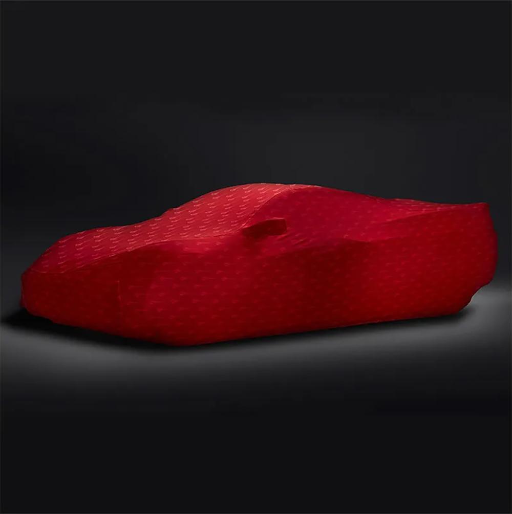 C8 GM Premium Indoor Car Cover Embossed Crossed Flags Logo : Red,Car Covers