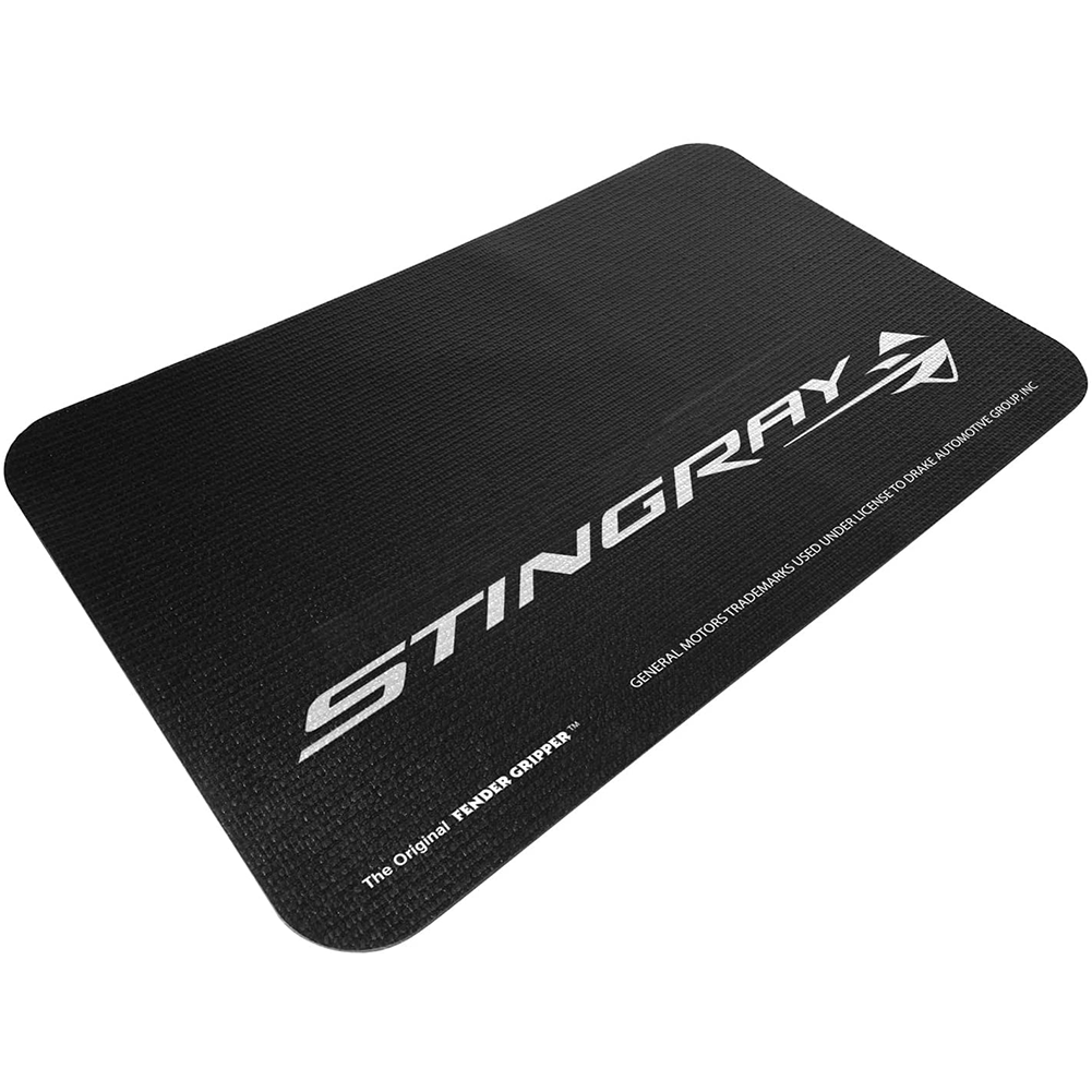 2014-2019 C7 Corvette Original Fender Gripper Mat with Stingray Logo - 34" X 22" : Black,Exterior Accessories