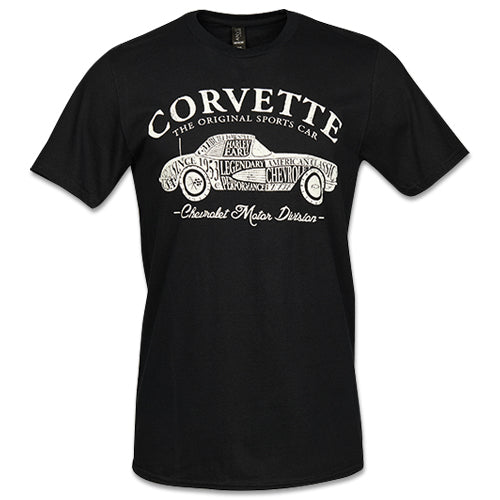 Corvette The Original Sports Car T-shirt : Black,T-shirts