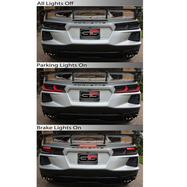 C8 Corvette Rear Tail Light Molded Acrylic Rear Blackout Smoked Covers,Blackout Kits