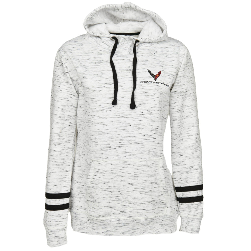 C8 Corvette Ladies Melange (Hoodie) Sweatshirt : Black