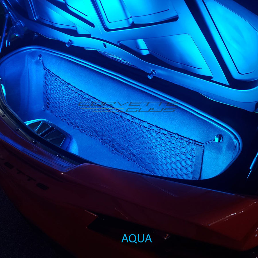 C8 Corvette Front & Rear Trunk LED Lighting Kit,[Aqua,Interior Lights