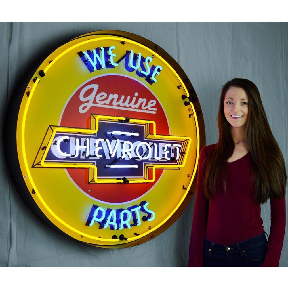 Chevrolet Neon Sign in a Metal Can : 36in,0