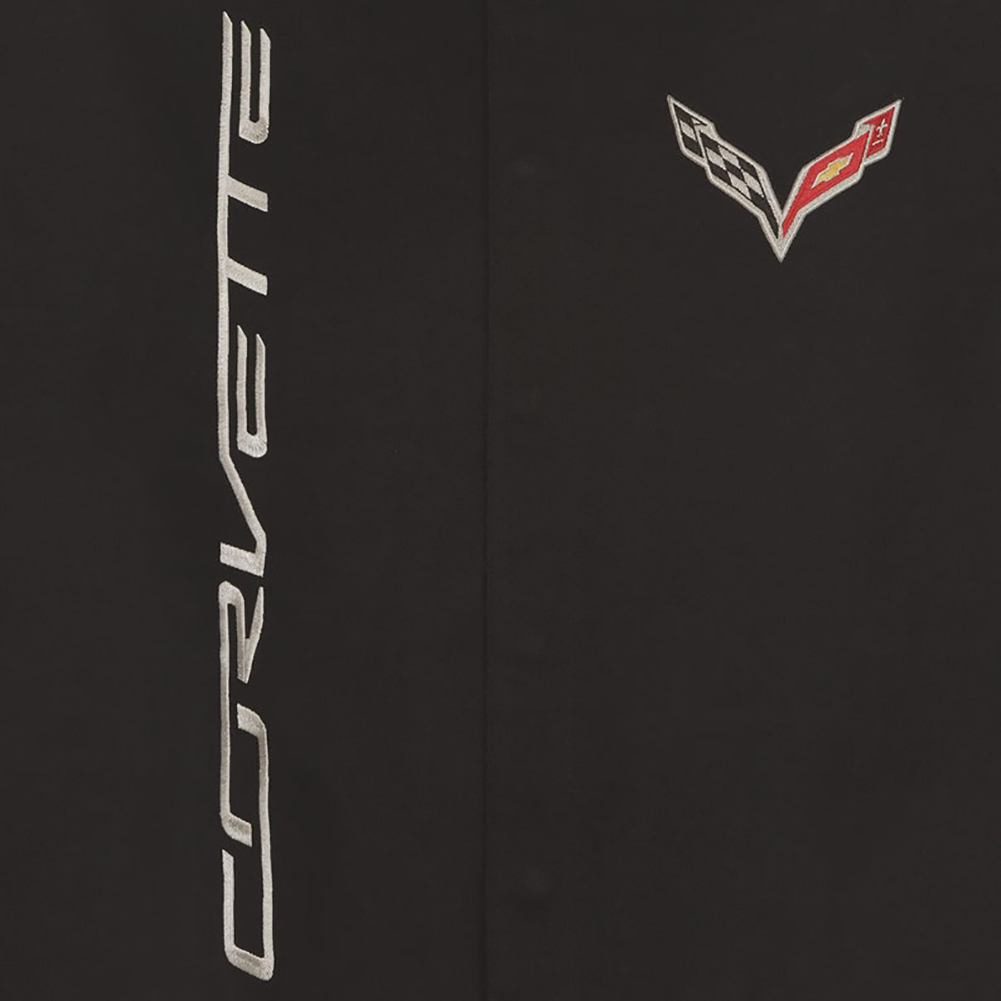 2014-2019 C7 Corvette Embroidered Classic Twill Jacket - Black,Jackets