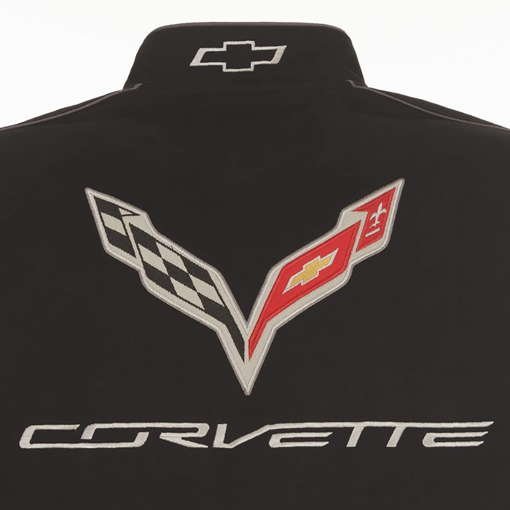 2014-2019 C7 Corvette Embroidered Classic Twill Jacket - Black,Jackets