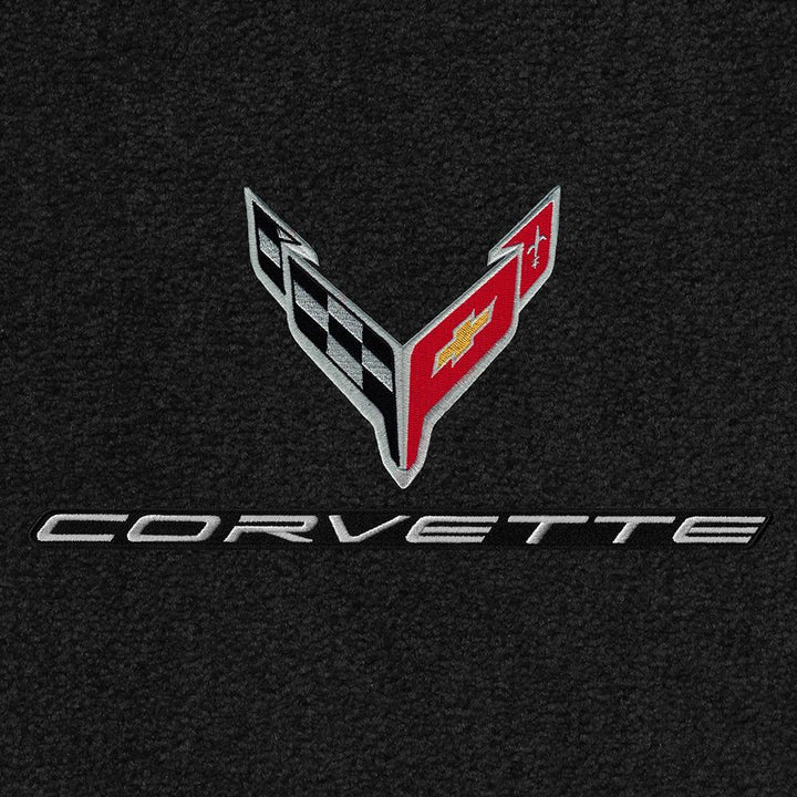 C8 Corvette Rear Cargo Mat - Lloyds Mats with C8 Crossed Flags & Corvette Script : Convertible,Cargo Mats