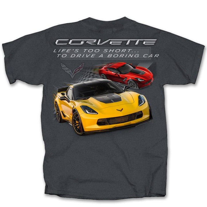 C7 Z06 Corvette Life's Too Short Tee Shirt - Dark Grey,T-shirts