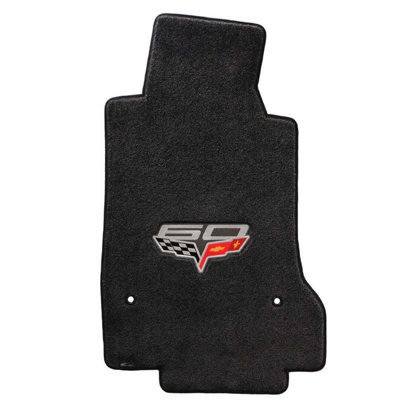 Lloyds Ultimat Floor Mats - 60th Anniversary above Flags : 2007.5-2013 C6, Z06, Grand Sport & ZR1- Ebony - Set of 2,Interior