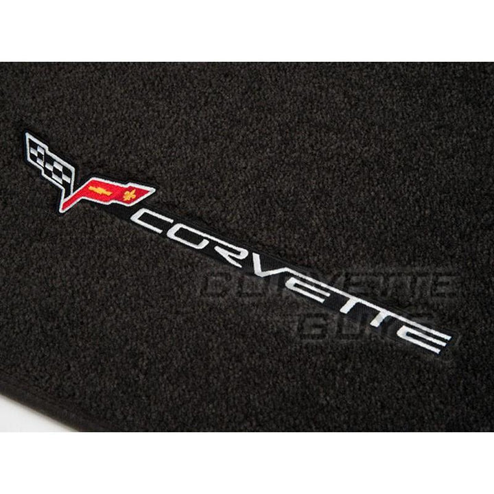 Lloyds Ultimat Floor Mats - Ebony w/Sideways Lettering: 2007.5-2013 C6 (Hook Style Anchor),Floor Mat