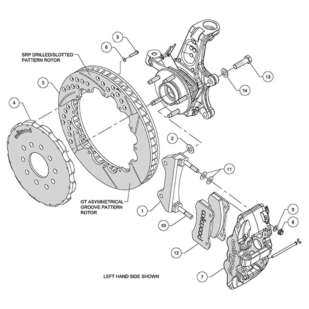 2005-2013 C6 Corvette Wilwood-AERO6 Front Big Brake Kit - Slotted 15 inch Rotor-Black,Brakes