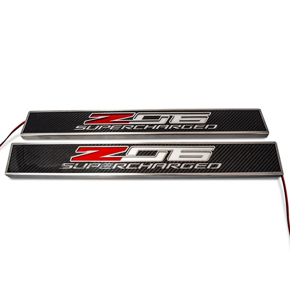 Corvette LED Illuminated Replacement Door Sill : C7 Z06 Supercharged,Interior