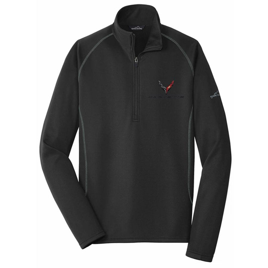 Next Generation C8 Corvette Eddie Bauer Half Zip Fleece Jacket : Black,Jackets