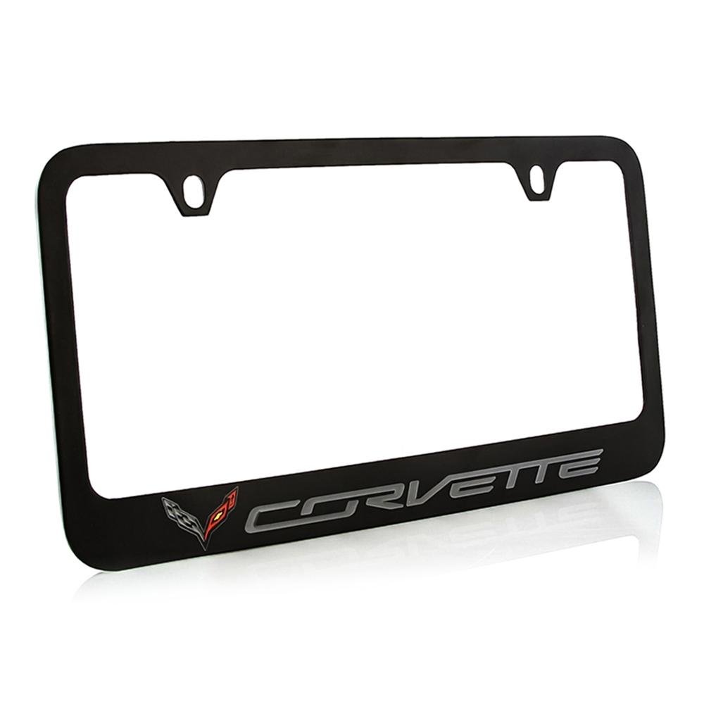 2014-2019 C7 Corvette Stingray License Plate Frame - Polished Black,License Plate Frames