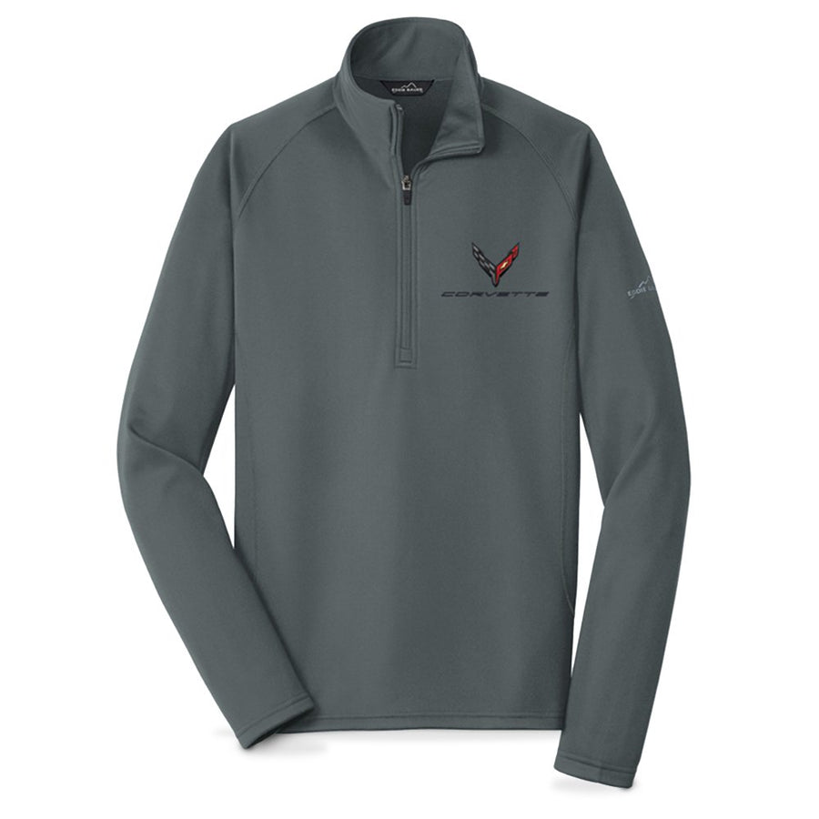 Next Generation C8 Corvette Eddie Bauer Half Zip Fleece Jacket : Charcoal,Jackets