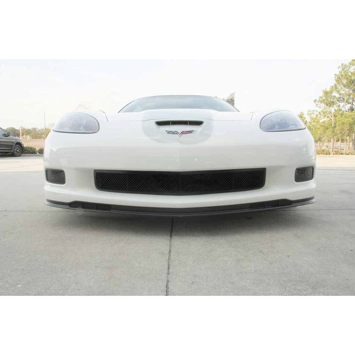 Corvette Driving Light Grille 2 Pc. (Set) - Laser Mesh Stainless Steel Black Stealth : 2006-2013 C6,Exterior