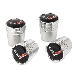 Corvette Valve Stem Cap - Chrome Tapered - 4 Pieces : 2014 C7,Wheel & Tire Parts