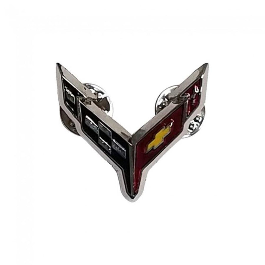 Next Generation Corvette Flags Lapel Pin : Carbon Flash