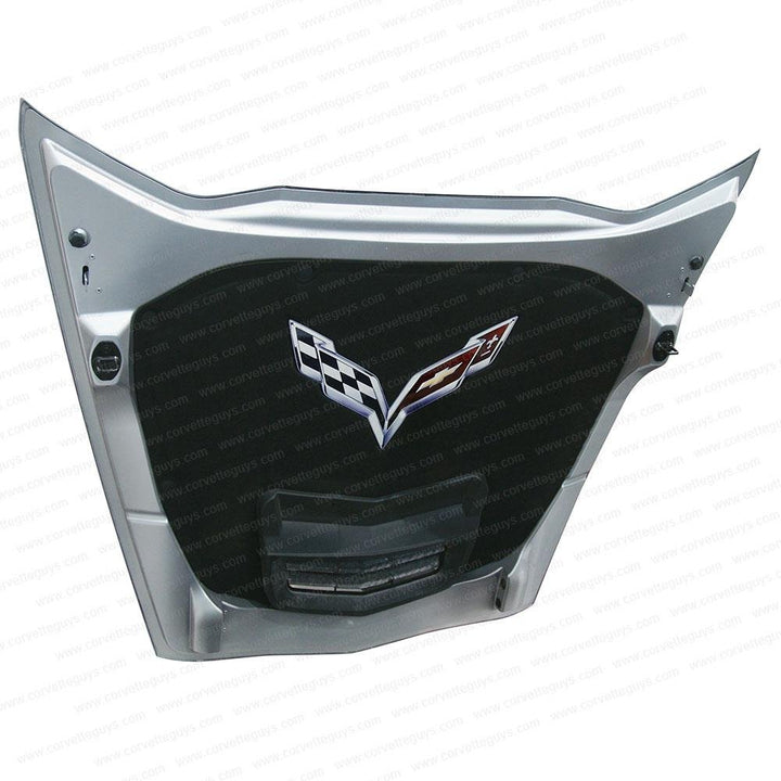 C7 Stingray, Z51 Corvette Metal Crossed Flags Hood Panel Badge,Engine